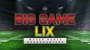 Banner ad for Big Game 59 Watch Party Headquarters at GSR