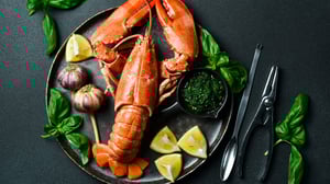 Image of lobster dinner plate.