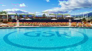 The Pool at Grand Sierra Resort main deck and pool view to the South.