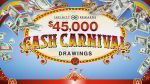 banner ad for $45,000 Cash Carnival Drawings